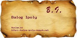 Balog Ipoly névjegykártya